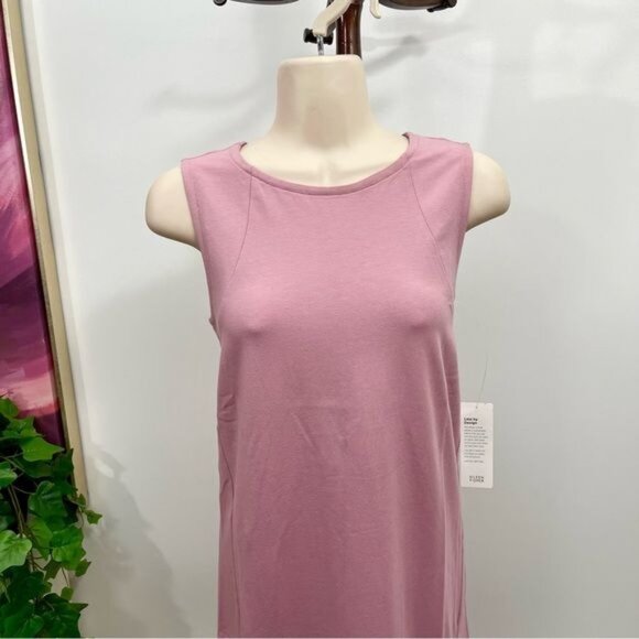 EILEEN FISHER Lantern Organic Cotton Sleeveless Shift Dress In Pink Size XXS - Picture 5 of 12
